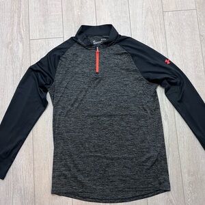 Under Armour Men’s Small 1/4 Zip Long Sleeve Pullover Black Gray